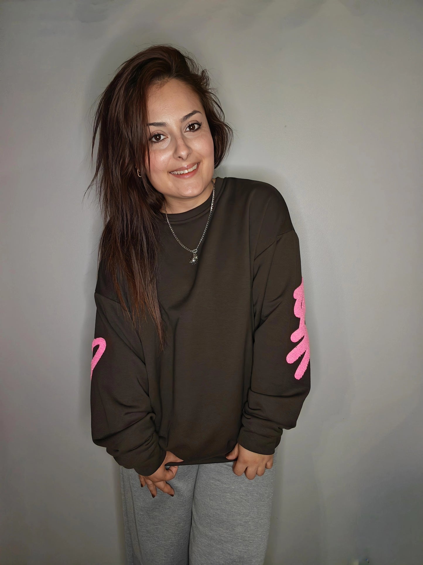 Sudadera Smile Choco Pink