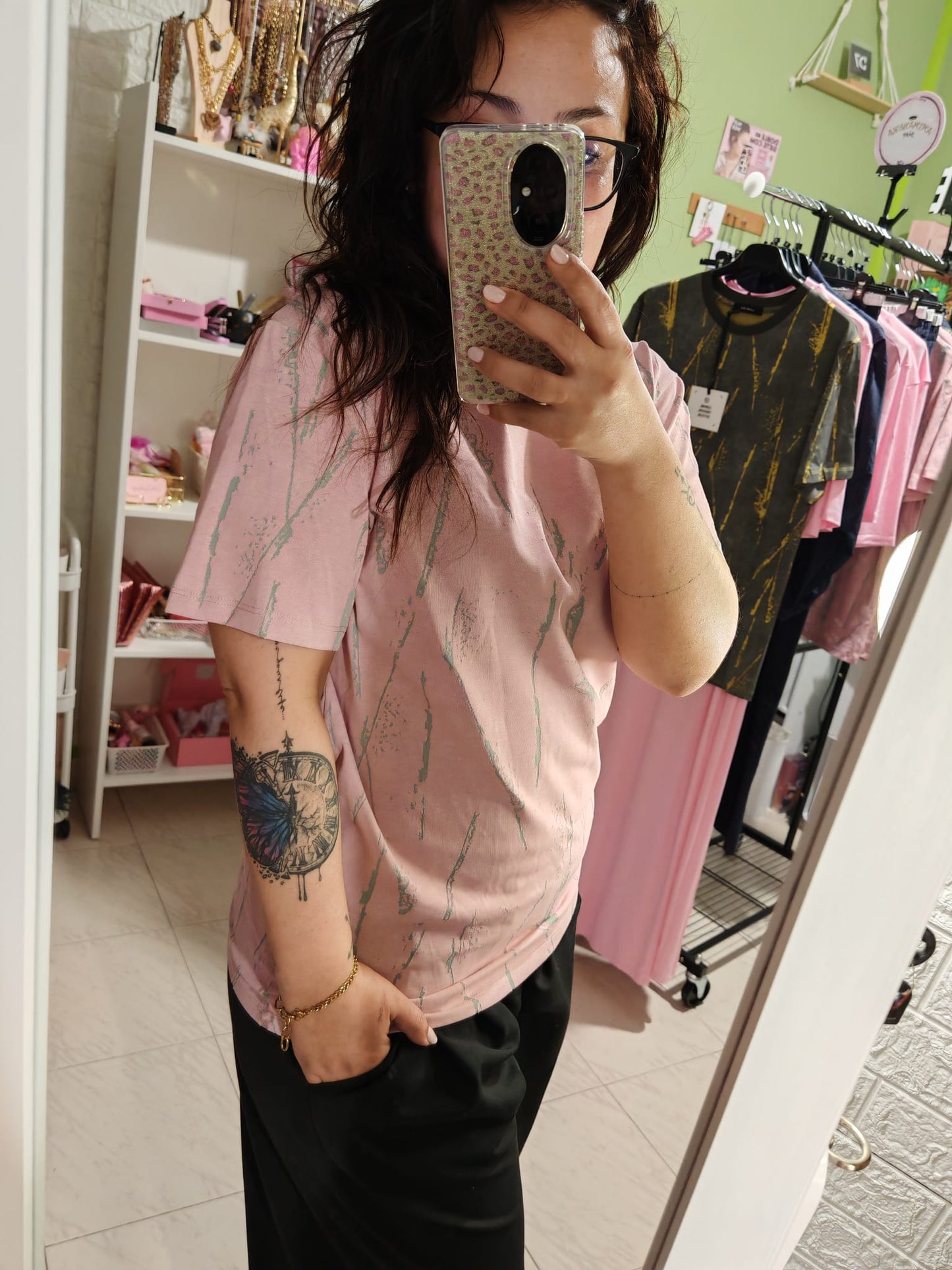 Camiseta Lavada Rosa Lum