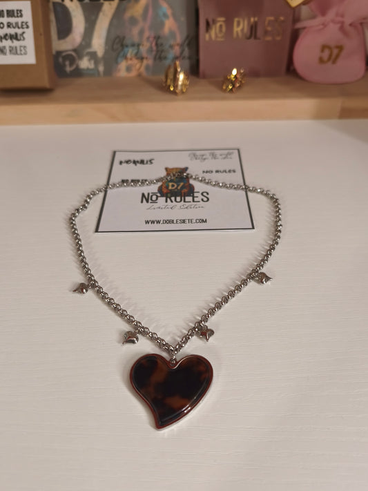 Collar Corazón Leopardo NR No Rules - D7