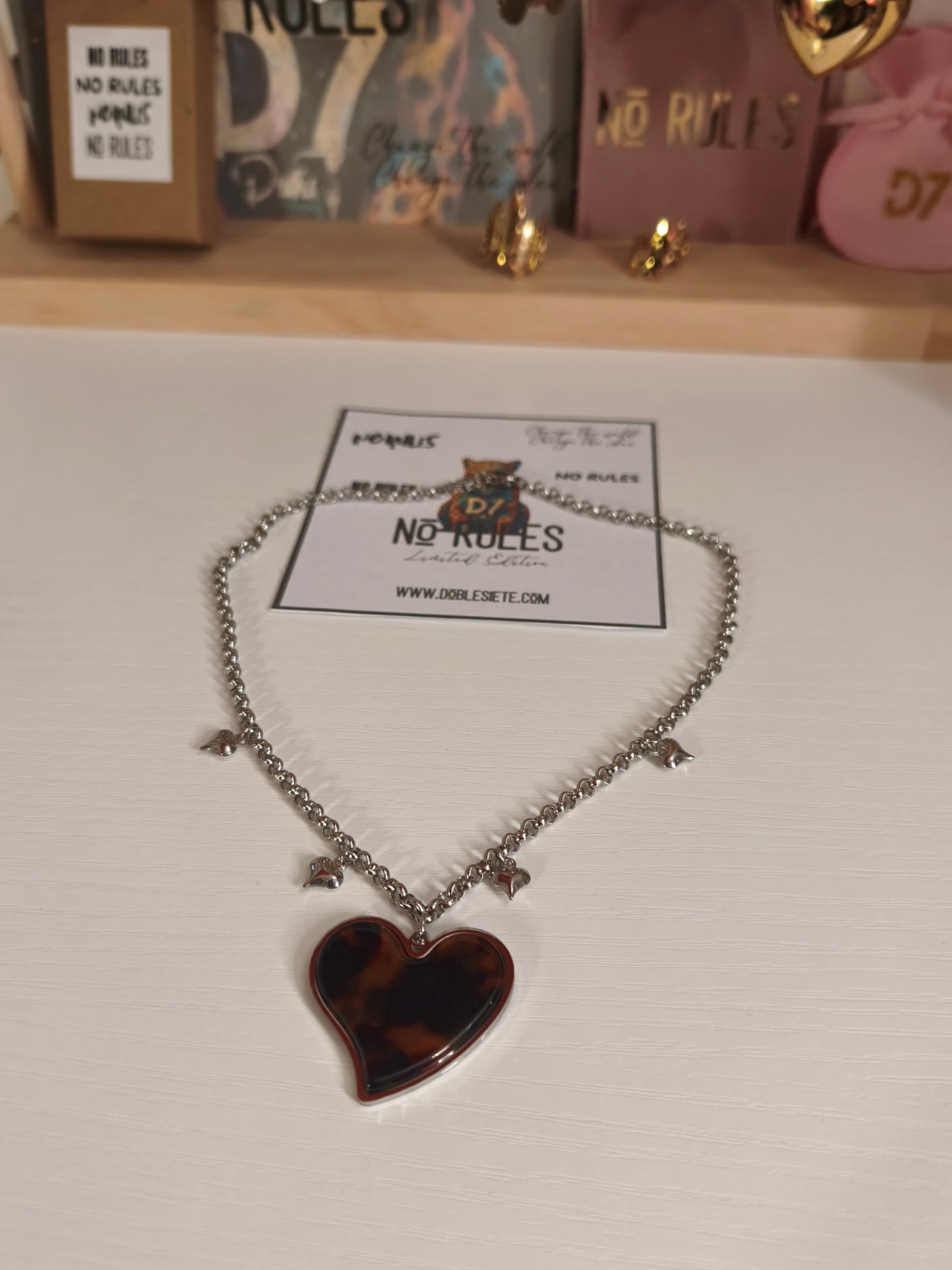 Collar Corazón Leopardo NR No Rules - D7