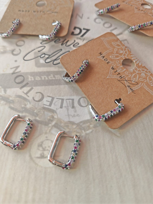 Pendientes GEO Plata Multi