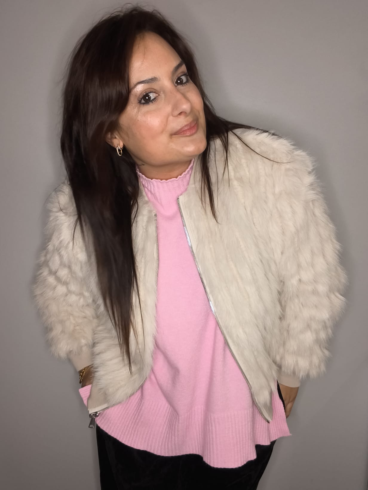 Bomber Pelo Claudia Beige