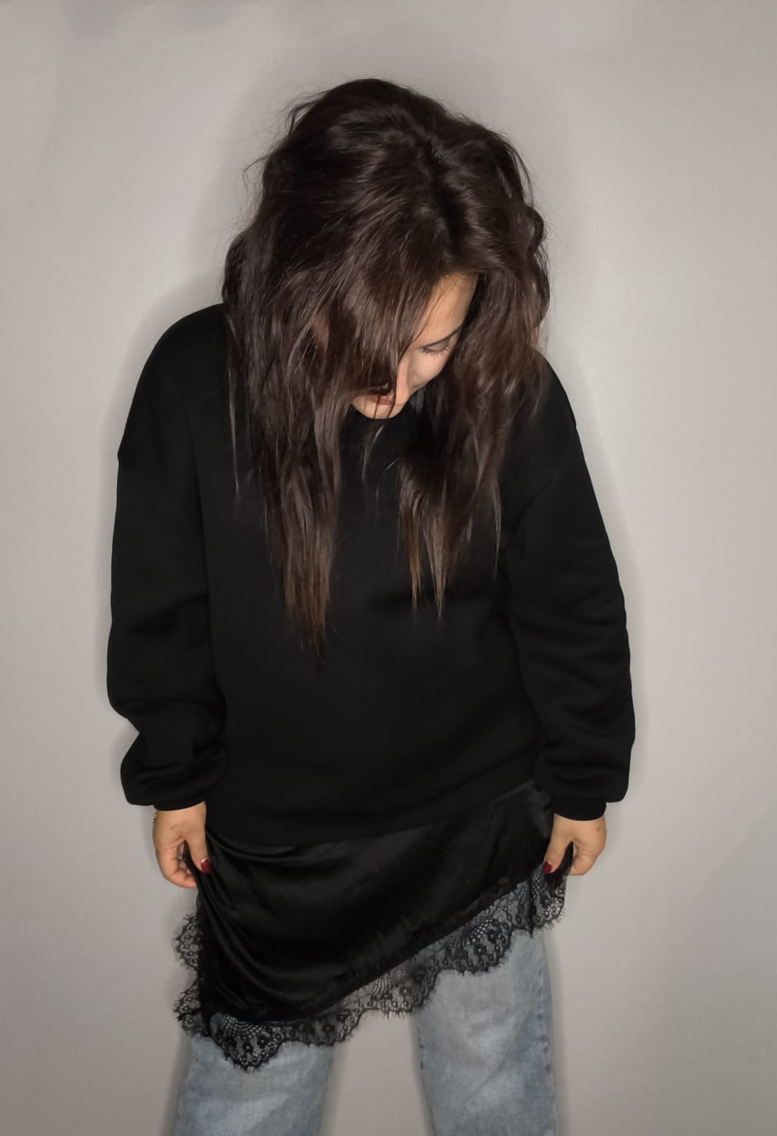 Sudadera Encaje Asimétrica LUMINA