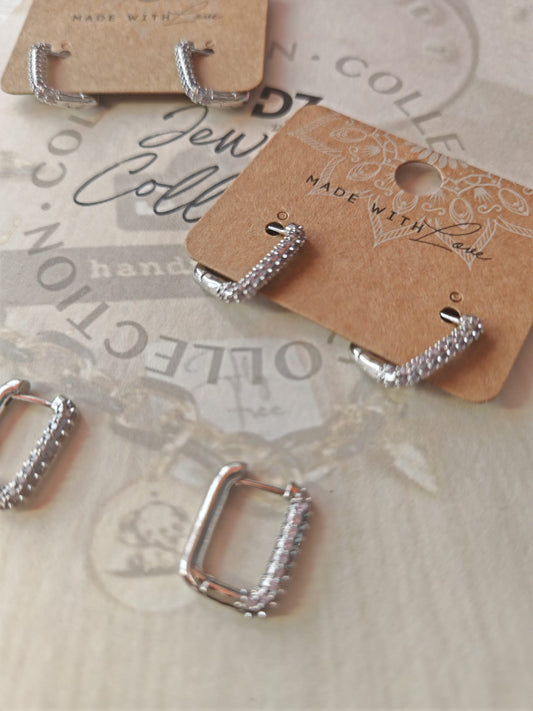 Pendientes GEO Plata Rosa