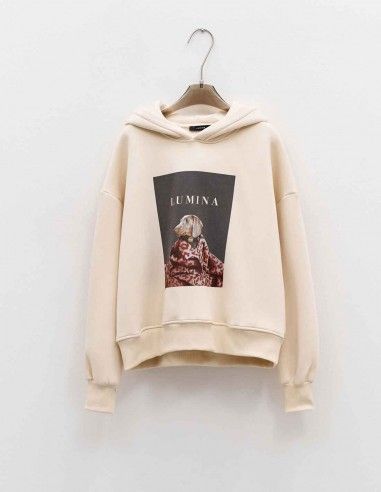 SUDADERA PERRO BEIGE LUM